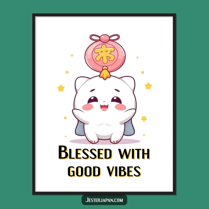 Funny Lucky Charm Digital Art: Delighted Character for Instant Lucky Joyful Decor