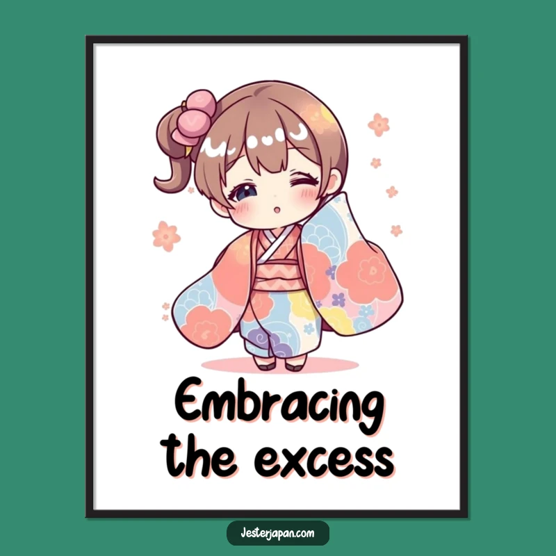 Funny Oversized Kimono Digital Art: Hilarious Character Wall Decor Gift