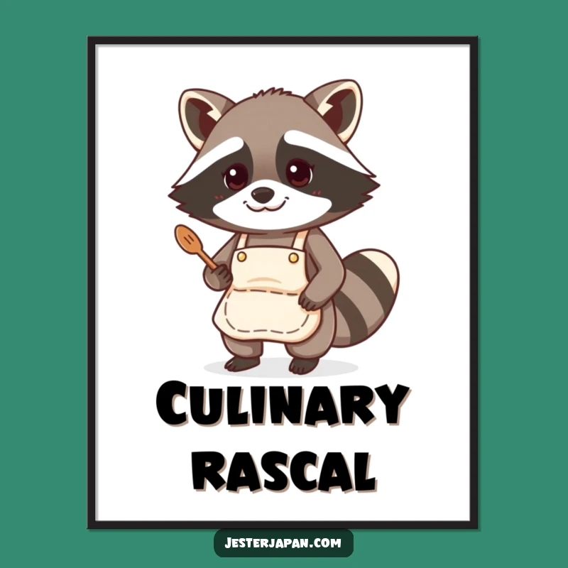 Funny Raccoon Chef Digital Art: Instant Download for Hilarious Kitchen Decor