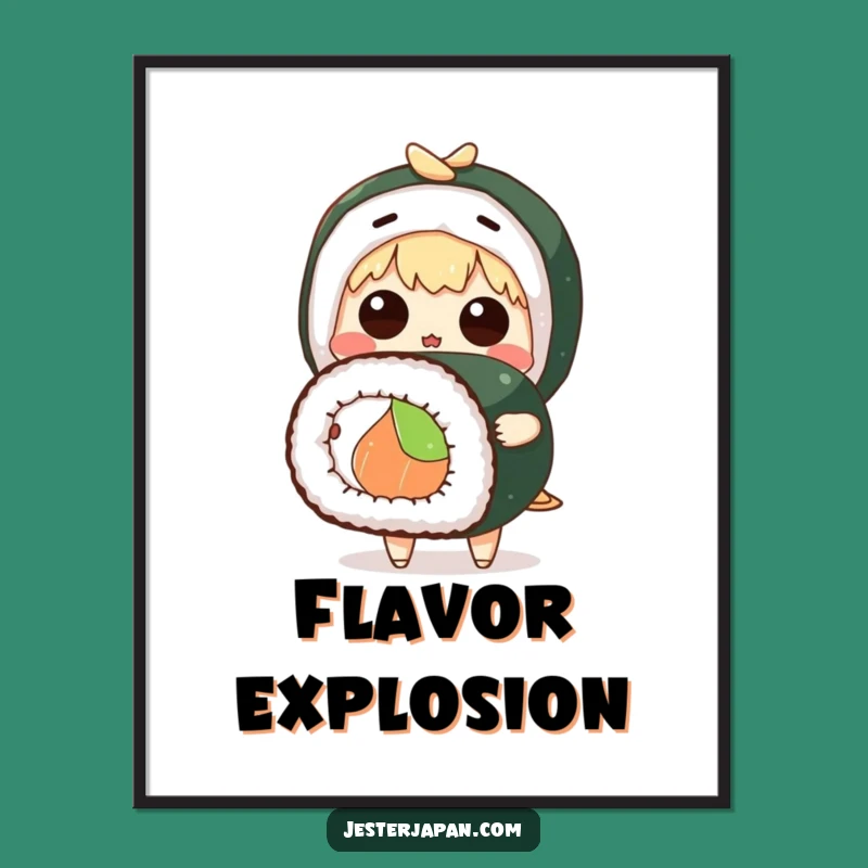Funny Surprised Sushi Digital Art, Cute Character Download - Unique Funny Gift