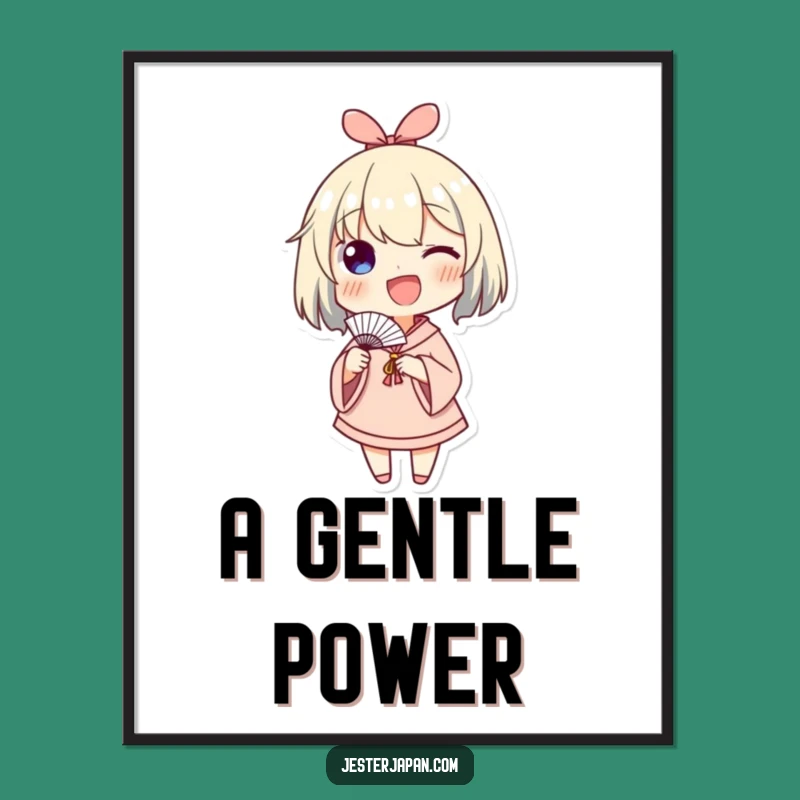 Funny Waving Fan Digital Art - Instant Download of Cheerful Vibes