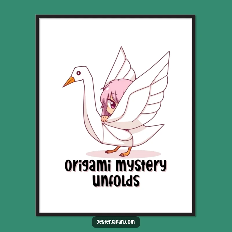 Funny Origami Crane Digital Art - Instant Playful Peek Download