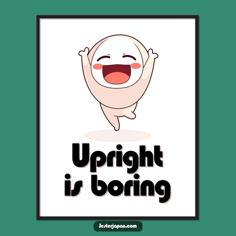 Funny Daruma Upward Joy Digital Print - Humorous Wall Art