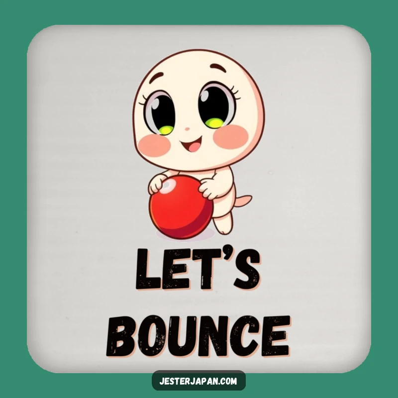 Funny Bouncing Ball Coaster: Big Eyed Character's Playful Protection for Your Surfaces
