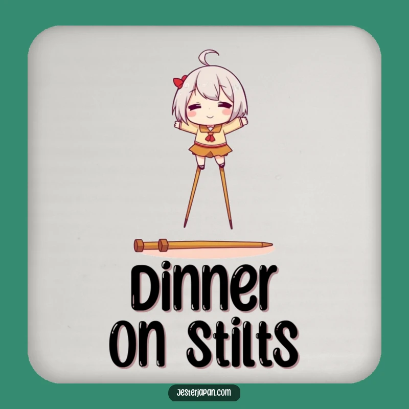 Funny Chopstick Stilts Coaster - Protect Surfaces with Culinary Humor