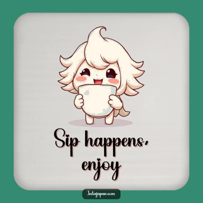 Funny Happy Drinker Coaster - Protect Surfaces with Cheerful Warmth