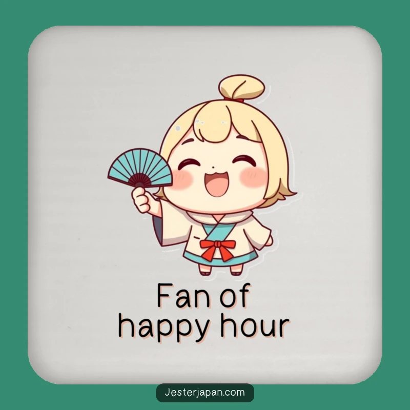Funny Kawaii Fan Wave Coaster Set: Hilarious Drink Protection