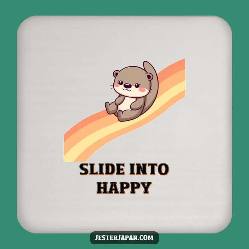 Funny Otter Rainbow Coaster Set - Protect Furniture with Humor Gift