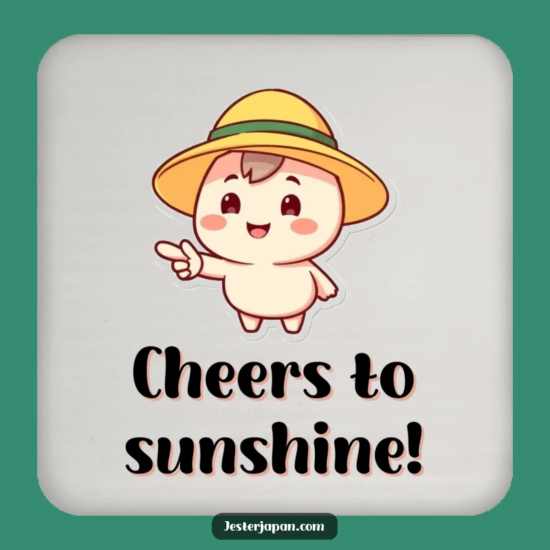 Funny Sun Point Coaster: Protect Surfaces with Humorous Cheer