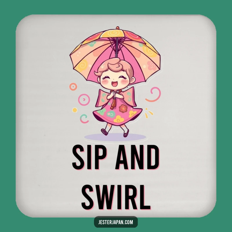 Funny Umbrella Dance Coaster - Protect Surfaces with Cheerful Humor Gift