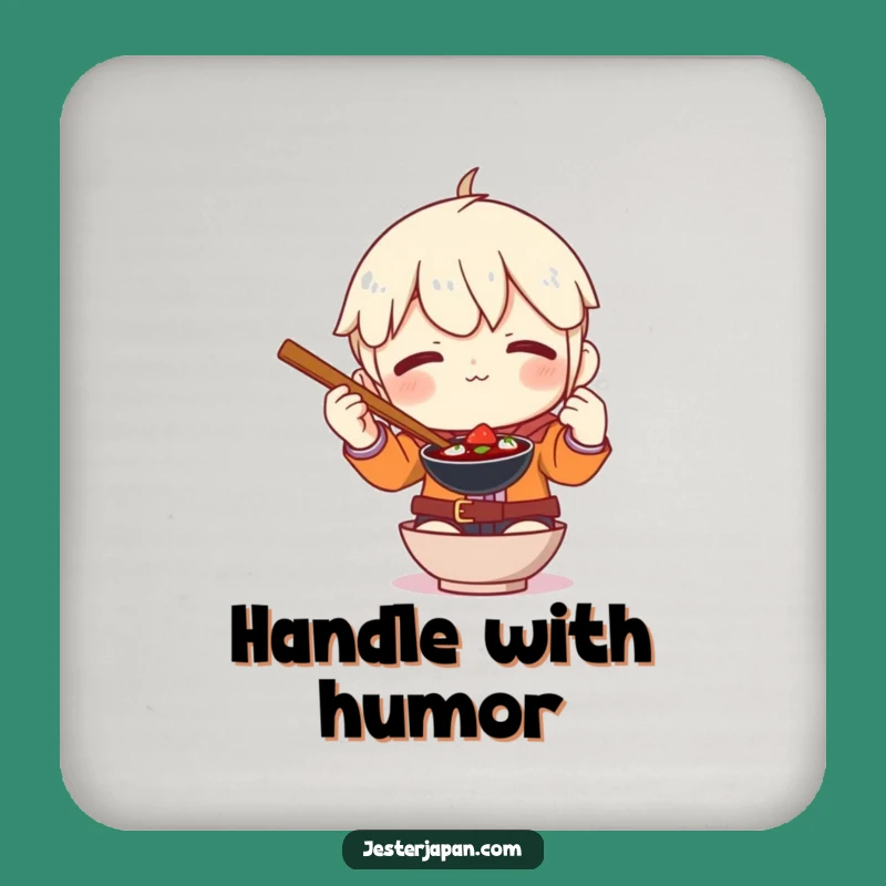 Funny Chopstick Mishap Drink Coaster: Protect Surfaces with Humor