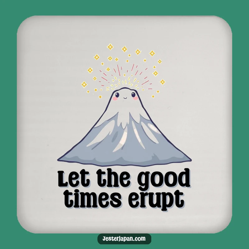 Funny Mount Fuji Sparkle Coaster - Protect Surfaces with Humorous Style Gift