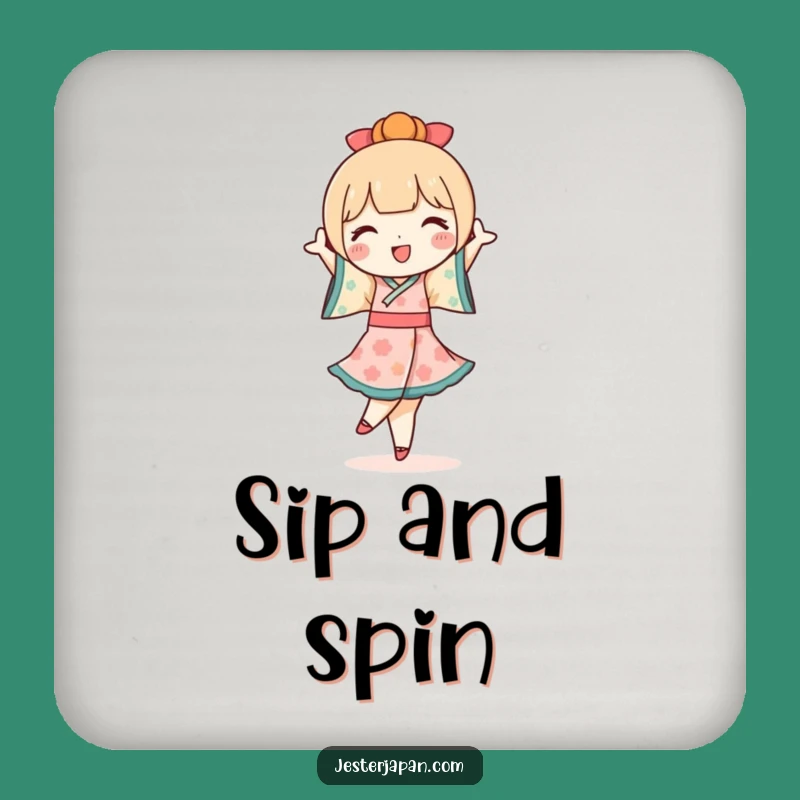 Funny Kokeshi Doll Coasters: Protect Surfaces, Cute Dance - Housewarming Gift!