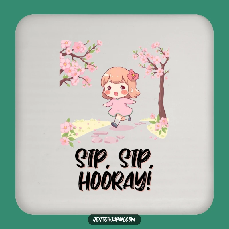 Funny Blossom Path Coaster: Protect Surfaces with Humorous Spring