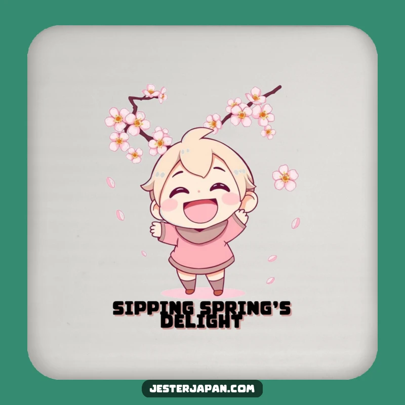 Funny Cherry Blossom Coaster Set - Joyful Spring Protection