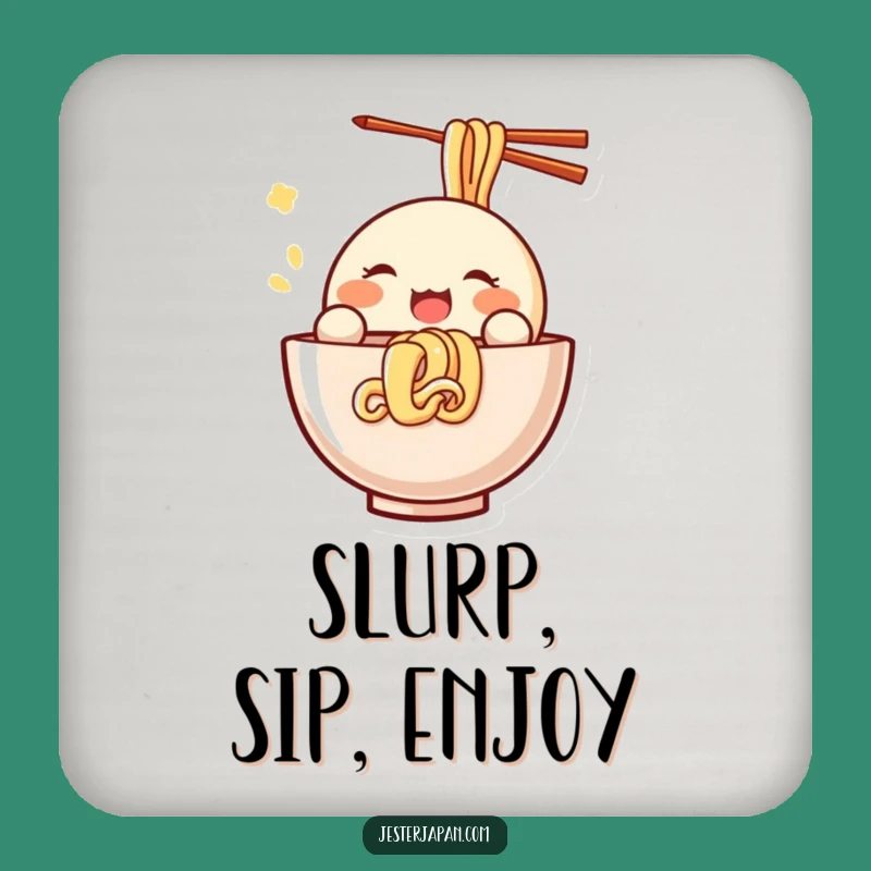 Funny Kawaii Noodle Slurp Coasters: Protect Surfaces with Joy