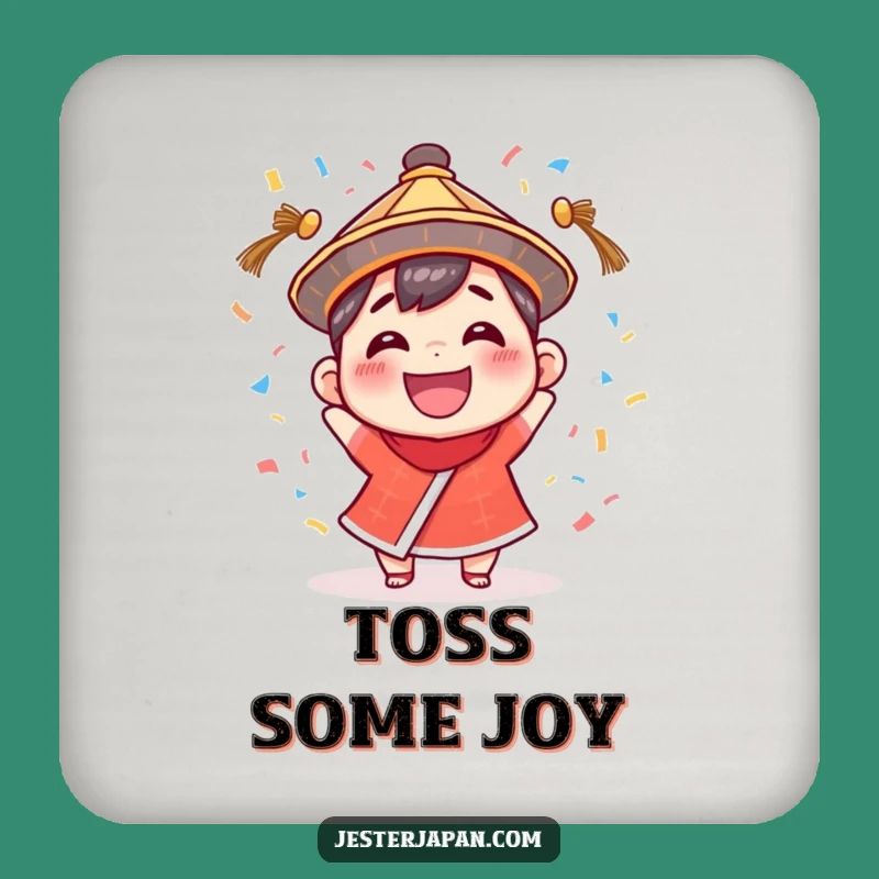 Funny Confetti Character Coaster: Protect Surfaces with This Hilarious Traditional Hat Decor