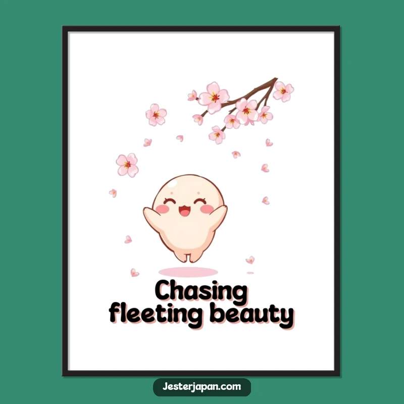 Funny Kawaii Cherry Blossom Poster: Capture Spring's Fleeting Beauty