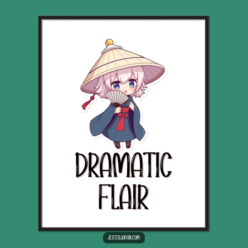 Funny Posed Fan Dancer Poster, Traditional Hat Art - Perfect Funny Gift Decor