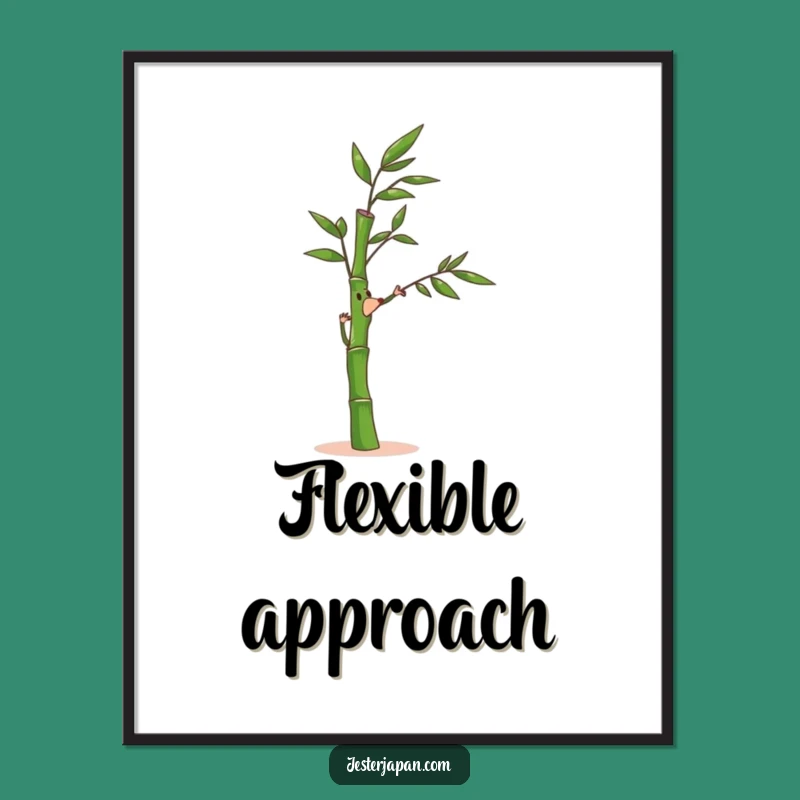 Funny Bamboo Poster: Nature's Bend Art, Gentle Breeze Decor - Zen Gift!