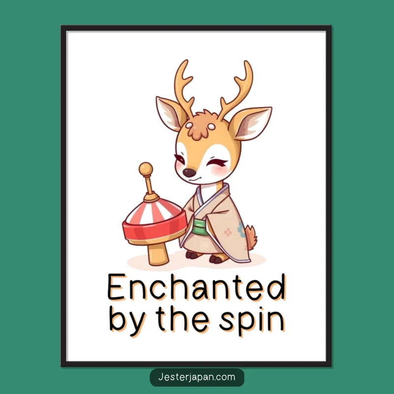 Funny Deer Kimono Poster: Curious Observation Art - Ideal 'Funny Gift'