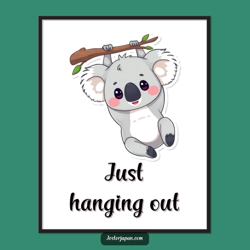 Funny Koala Upside Down Poster: Serene Wall Art for a Hilarious Escape