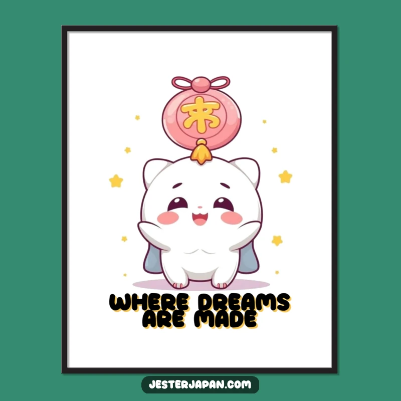 Funny Lucky Charm Poster: Delighted Character Art for a Cheerful, Lucky Space