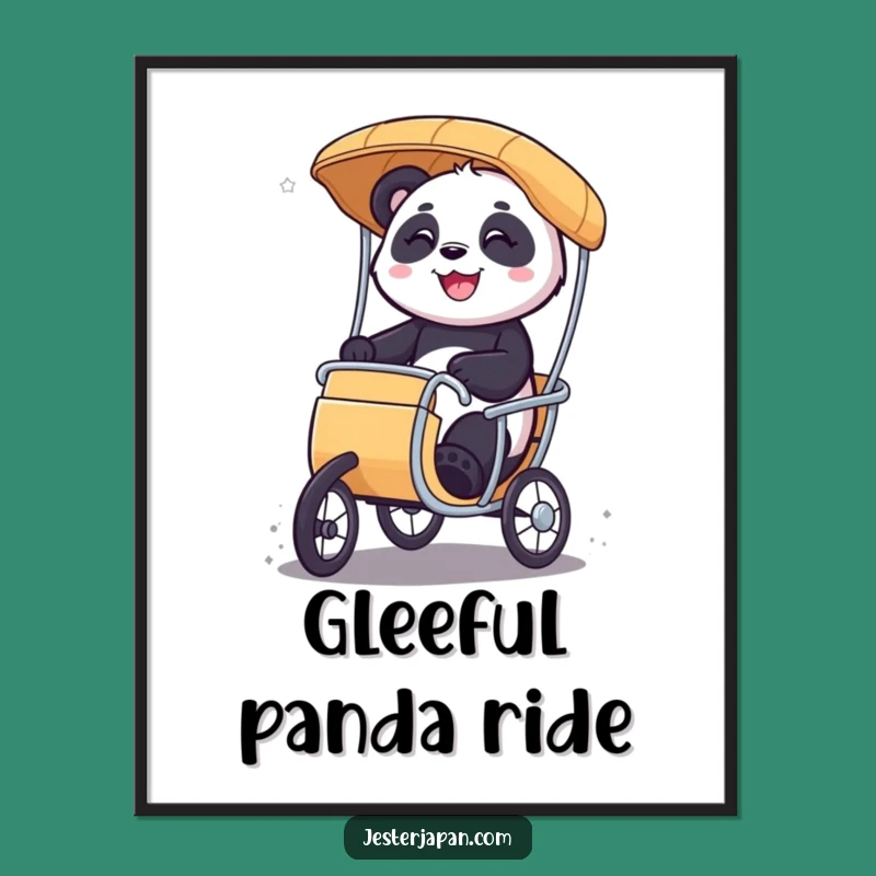 Funny Panda Rickshaw Poster: Glee Character Art, Humorous Wall Decor Funny Gift