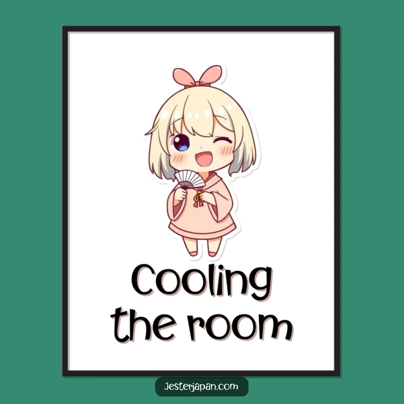 Funny Waving Fan Poster - Hilarious Wall Art for Happy Vibes