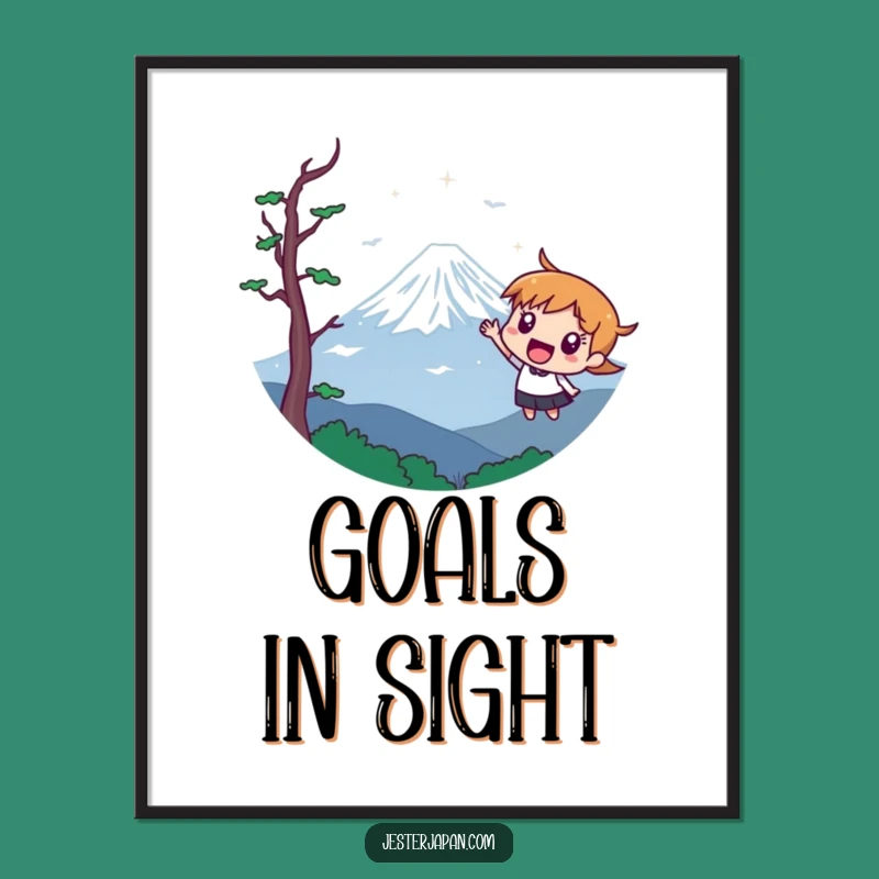Funny Fuji Destination Poster: Inspiring Wall Art for Adventurous Souls