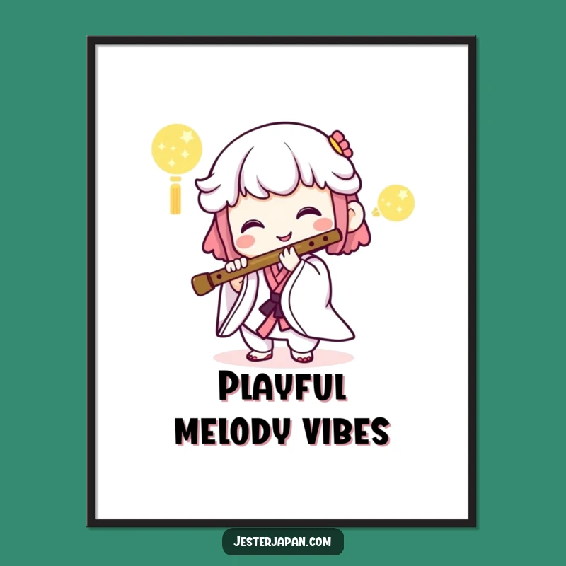 Funny Kawaii Music Moment Poster - Humorous Wall Art Gift
