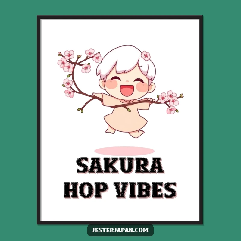 Funny Spring Hop Poster: Joyful Character Art, Humorous Seasonal Decor Gift