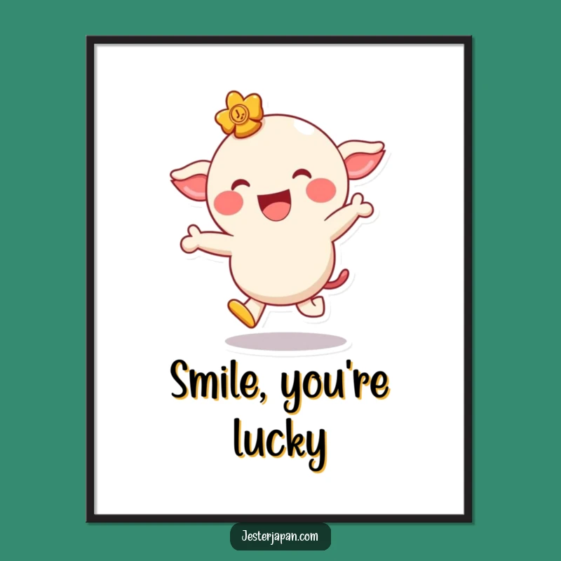 Funny Lucky Charm Art Print - Whimsical Decor and Joyful Gift Idea