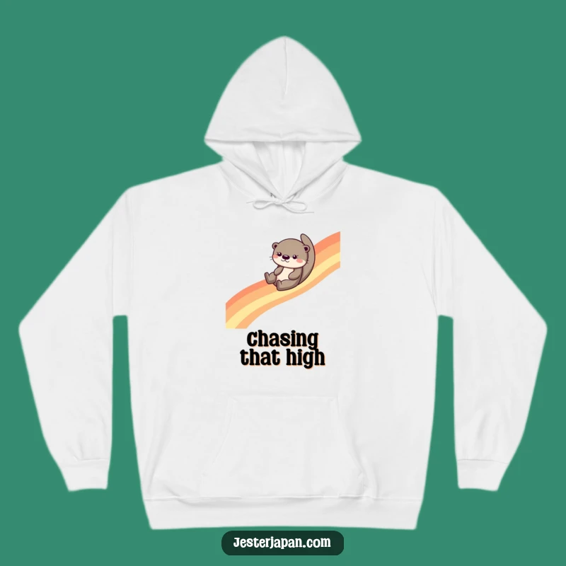 Cozy Funny Otter Rainbow Sliding Hoodie - Warm & Cute Gift Idea