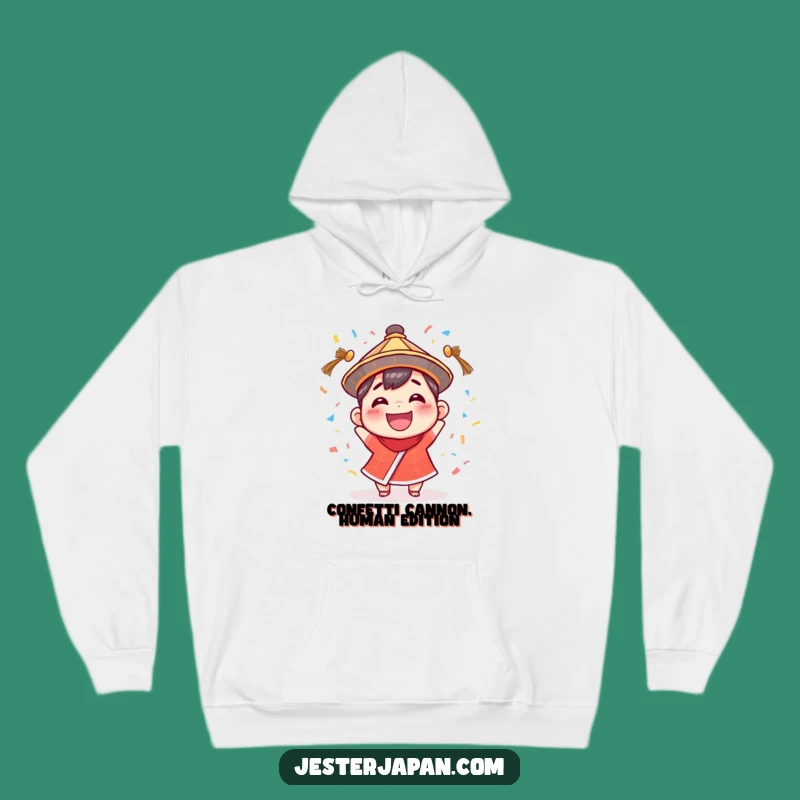 Funny Confetti Character Hoodie: Cozy Up with Laughter in This Traditional Hat Sweatshirt