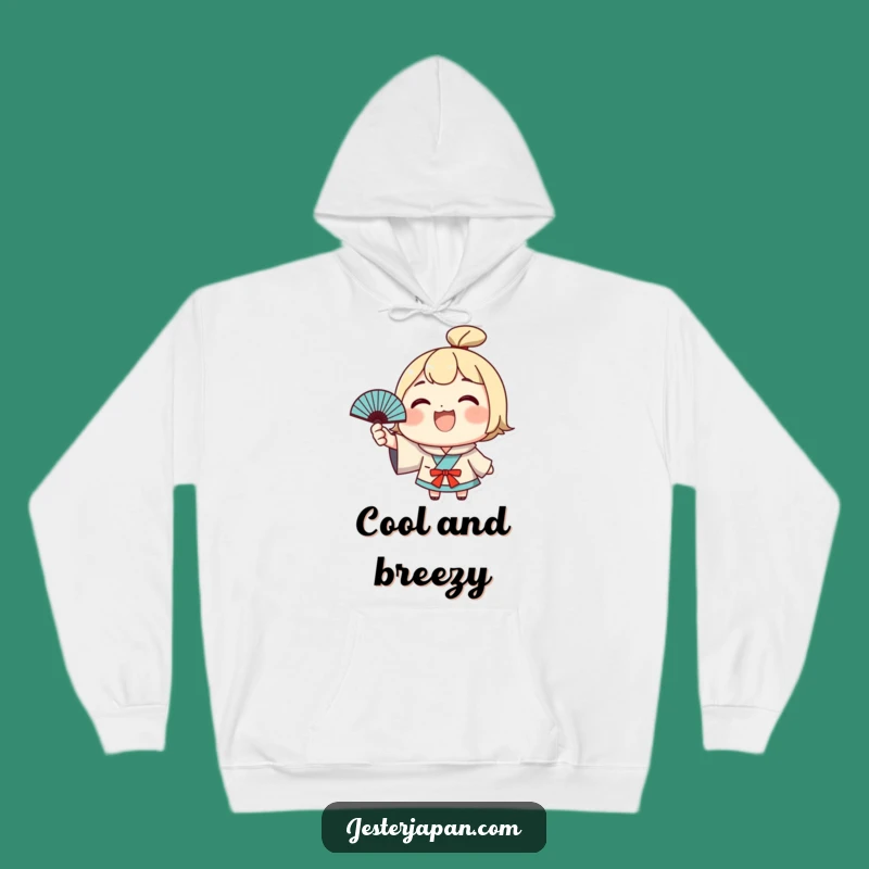 Funny Kawaii Fan Wave Hoodie: Cozy & Cheerful Gear