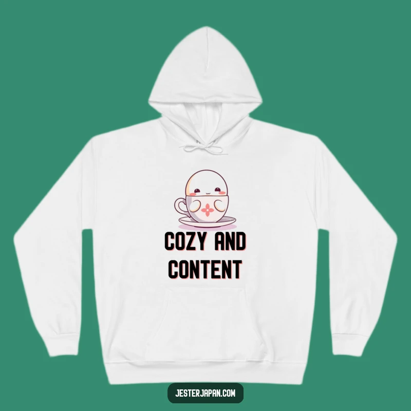 Cozy Funny Kawaii Sipping Hoodie: Warmth with a Relaxed Character