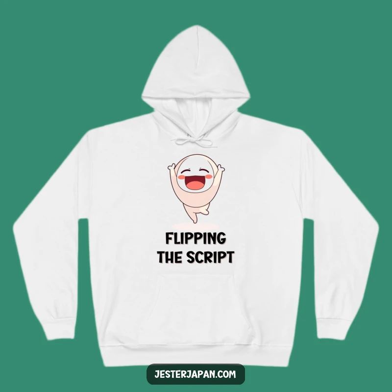 Funny Daruma Power Pose Hoodie - Cozy & Hilarious Zen Wear