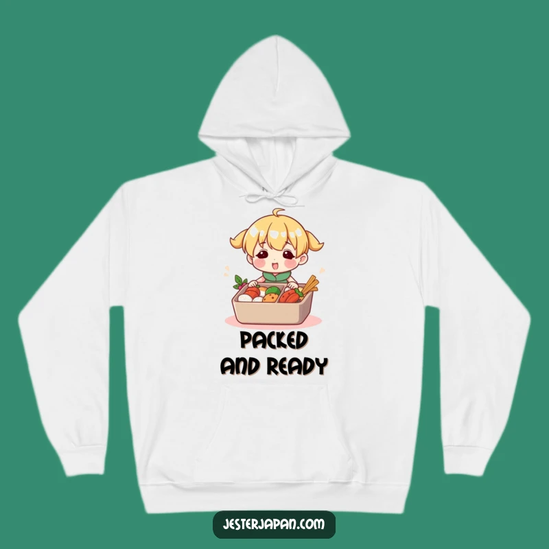 Funny Bento Packer Hoodie: Cozy Character's Culinary Creation, Best Funny Gift for Foodies