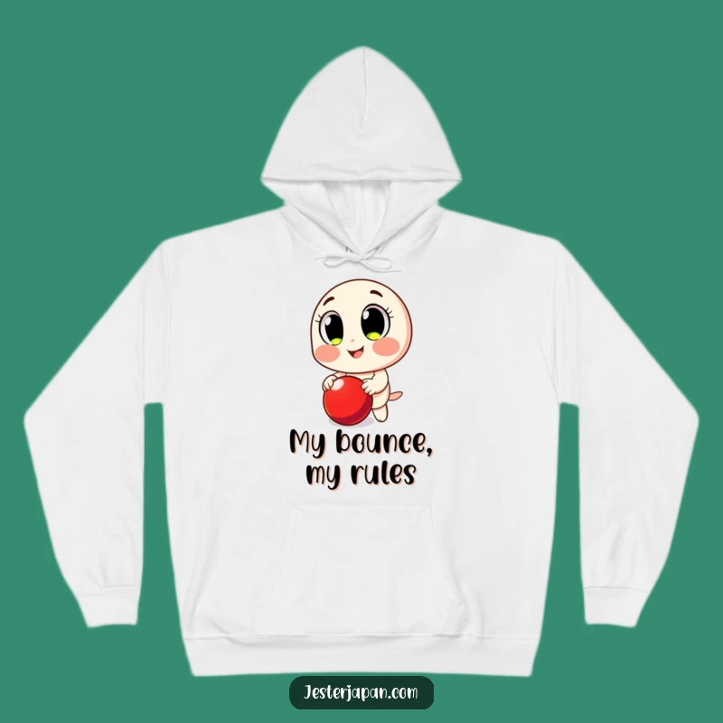 Funny Bouncing Ball Hoodie: Cozy Comfort with Big Eyed Character's Playful Charm