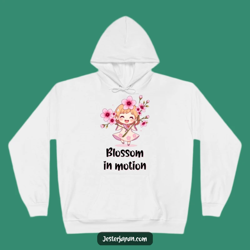 Funny Cherry Blossom Hoodie: Cozy Spring Joyful Character Gift