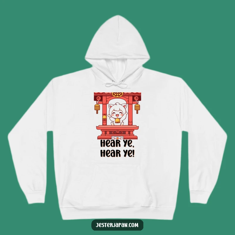 Funny Temple Bell Ringing Character Hoodie - Cozy Humor for Your Soul