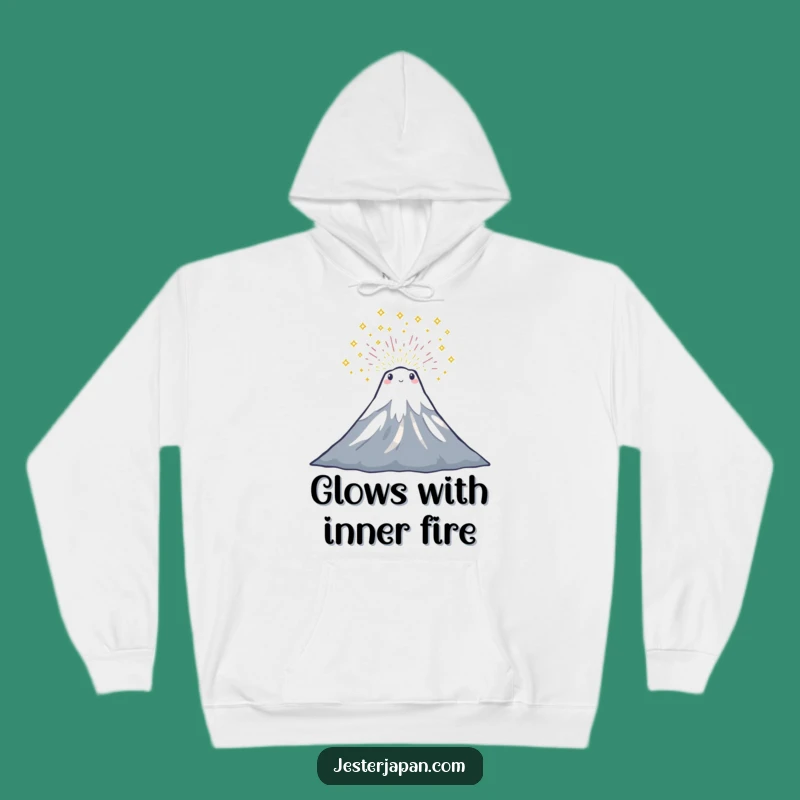 Cozy Funny Mount Fuji Sparkle Hoodie - Warm Humor and Mountain Vibes Gift