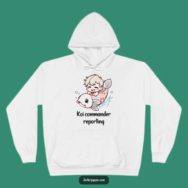 Funny Kawaii Koi Rider Hoodie: Cozy Mischievous Character, Perfect Humorous Gift