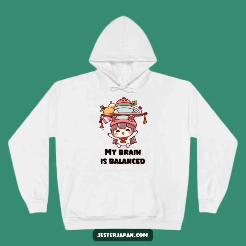 Cozy Funny Kawaii Balancing Act Hoodie: Comfort During Life's Juggling
