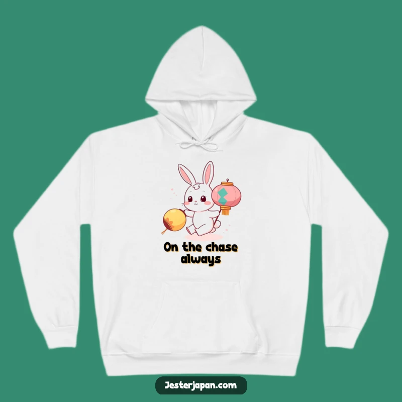 Funny Bunny Chasing Lantern Hoodie: Cozy Comfort Meets Playful, Whimsical Charm