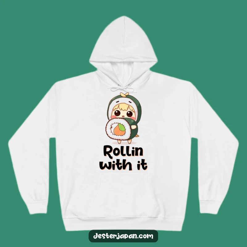 Funny Surprised Sushi Hoodie, Cozy Anime Character Sweatshirt - Great Funny Gift