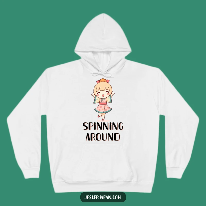 Cozy Funny Kokeshi Doll Hoodie: Twirling Comfort, Cute Style - Warm Gift!