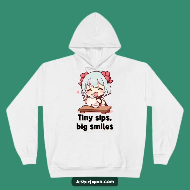 Funny Tiny Tea Ceremony Hoodie - Cozy Up with Comedic Calm