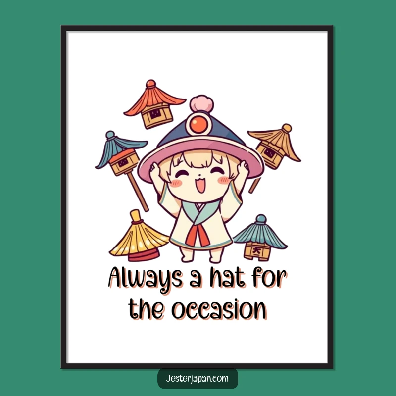 Free Printable Kawaii Hat Enthusiast Wall Art - Funny Downloadable Gift